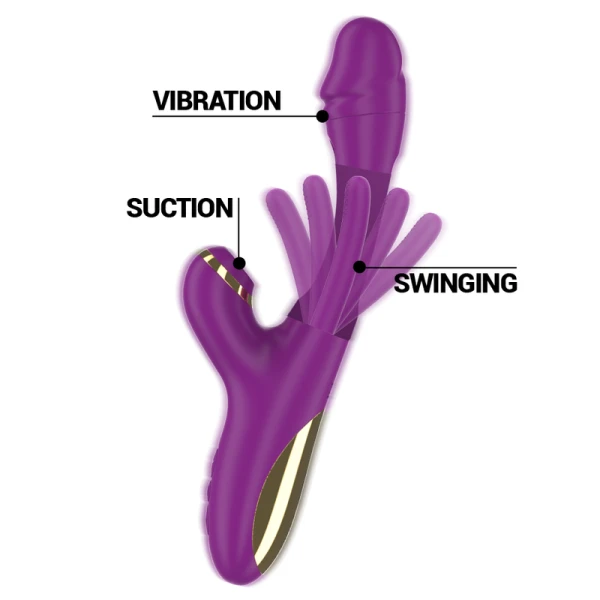 Intense Ateneo Auflegevibrator mit oszillierender Zunge und Saugfunktion, lila