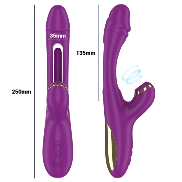 Intense Ateneo Auflegevibrator mit oszillierender Zunge und Saugfunktion, lila