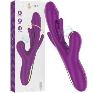 Intense Ateneo Opgelegvibrator met oscillerende tong en zuigfunctie, paars