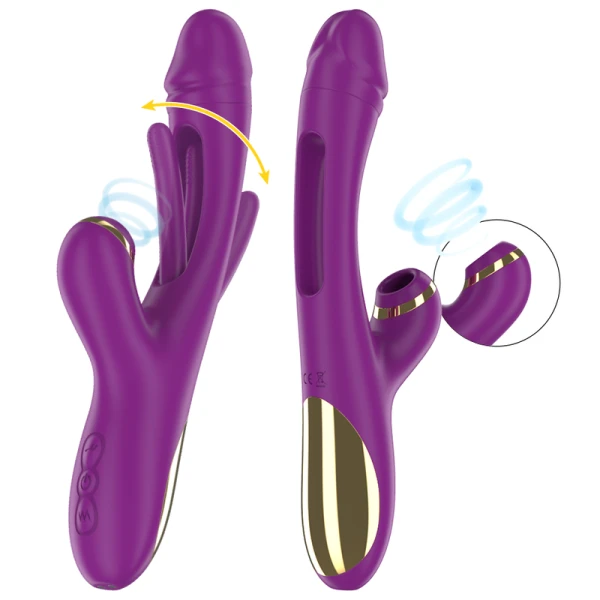 Intense Ateneo Auflegevibrator mit oszillierender Zunge und Saugfunktion, lila