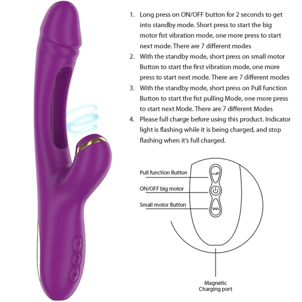 Intense Ateneo Auflegevibrator mit oszillierender Zunge und Saugfunktion, lila