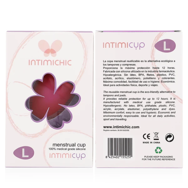 Intimichic Menstruatietasse medisch siliconen maat L Intimichic Menstruatietasse medisch siliconen maat L