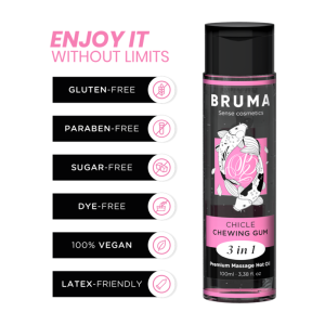 Bruma Massageöl mit Wärmeeffekt und Kaugummigeschmack 3 in 1 Bruma Massageöl mit Wärmeeffekt und Kaugummigeschmack 3 in 1 – Bild 1