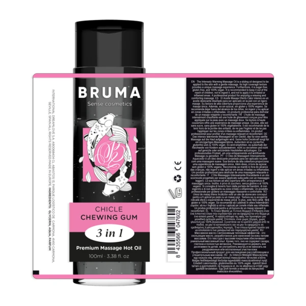 Bruma Massageöl mit Wärmeeffekt und Kaugummigeschmack 3 in 1 Bruma Massageöl mit Wärmeeffekt und Kaugummigeschmack 3 in 1