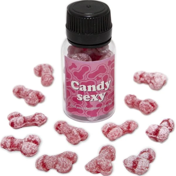 Diablo Picante Candy Sexy Glas mit 12 Gummibrchen in Penisform, Erdbeer-Kirsch-Geschmack