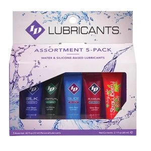 ID Juicy Lube gearomatiseerd glijmiddel in 5-pack