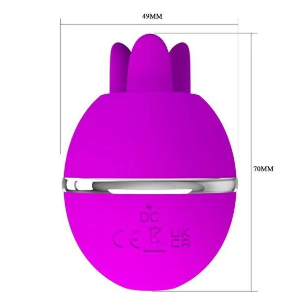 High Tech Pretty Love Gemini Ball Opgelegde Vibrator met Likfunctie, Paars High Tech Pretty Love Gemini Ball Opgelegde Vibrator met Likfunctie, Paars