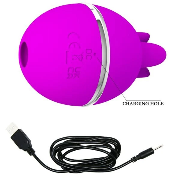 High Tech Pretty Love Gemini Ball Opgelegde Vibrator met Likfunctie, Paars High Tech Pretty Love Gemini Ball Opgelegde Vibrator met Likfunctie, Paars