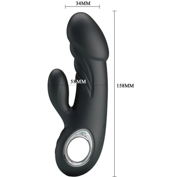 High Tech Pretty Love Ansel Vibrator G-Punt-Clitoris-Stimulator zwart