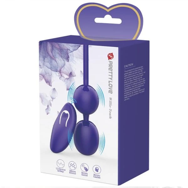 Remote Control Pretty Love Willie Youth Liefdeskussentjes Vibratie Paars