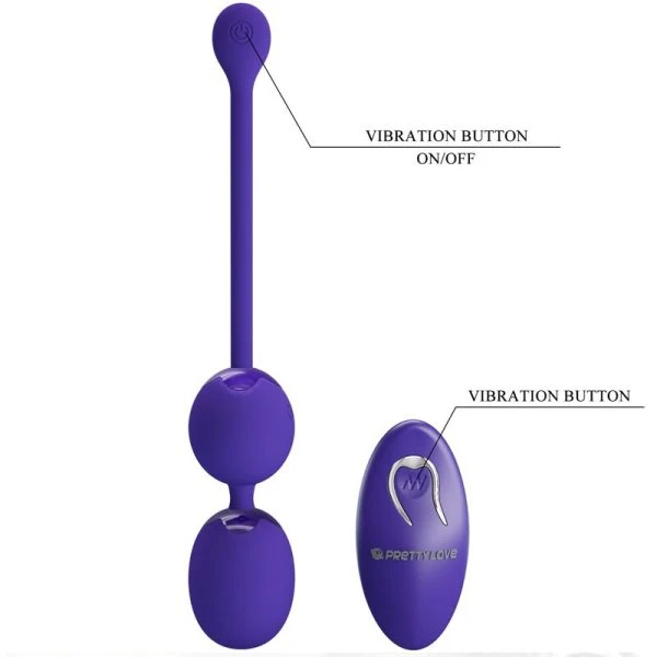Remote Control Pretty Love Willie Youth Liefdeskussentjes Vibratie Paars