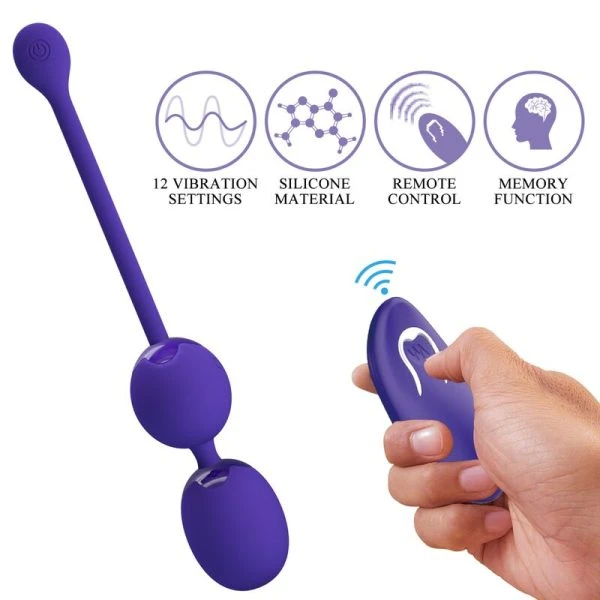 Remote Control Pretty Love Willie Youth Liefdeskussentjes Vibratie Paars