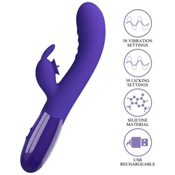 High Tech Pretty Love Cerberus Youth Violet Rabbit Vibrator met 30 functies