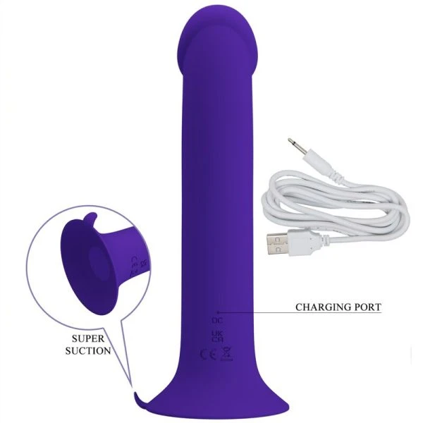 High Tech Pretty Love Murray Vibrator-Dildo met zuignap, Paars