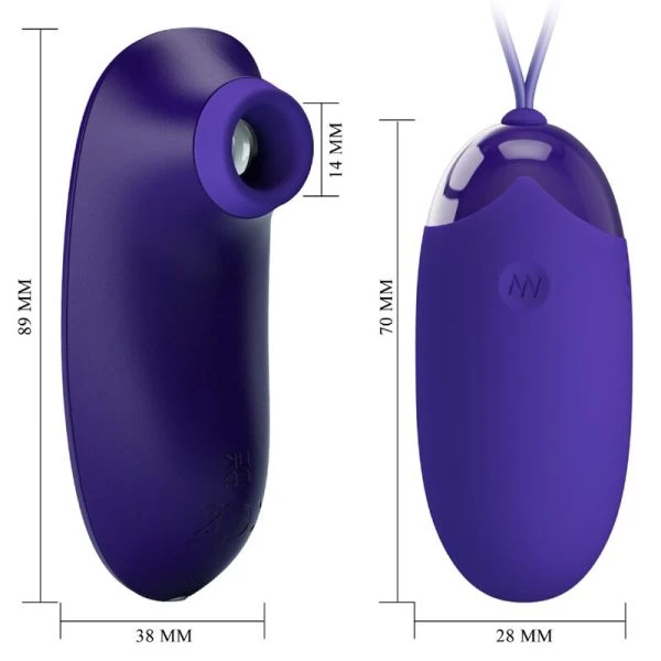 Afstandsbediening Pretty Love Stimulator en Vibratie-ei, oplaadbaar Afstandsbediening Pretty Love Stimulator en Vibratie-ei, oplaadbaar