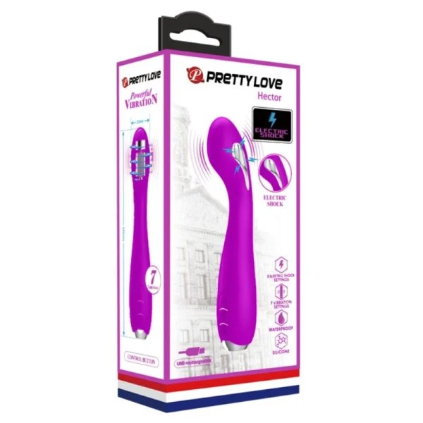 High Tech Pretty Love Hector rechargeable electroshock vibrator purple
