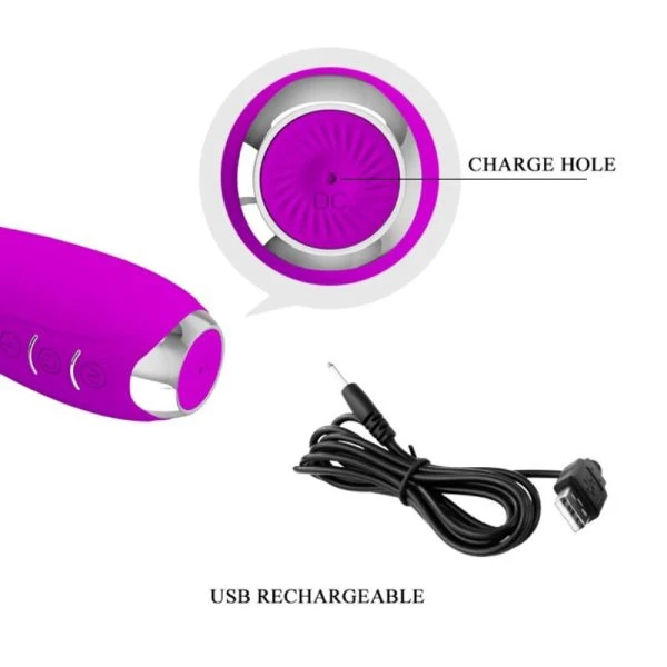 High Tech Pretty Love Hector rechargeable electroshock vibrator purple
