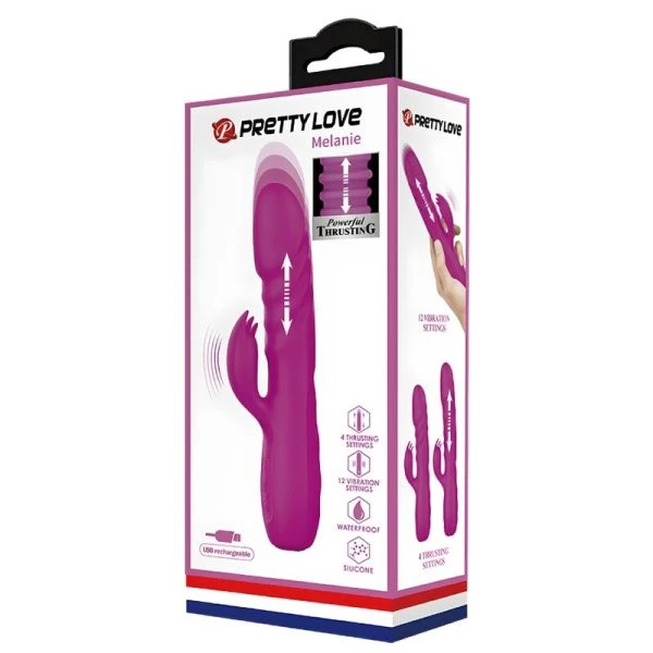 High Tech Pretty Love Melanie Purple oplaadbare konijnenvibrator Paars