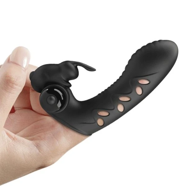 FUN Toys Pretty Love Vance Black Rabbit Vibrator Vingerhoes Zwart FUN Toys Pretty Love Vance Black Rabbit Vibrator Vingerhoes Zwart