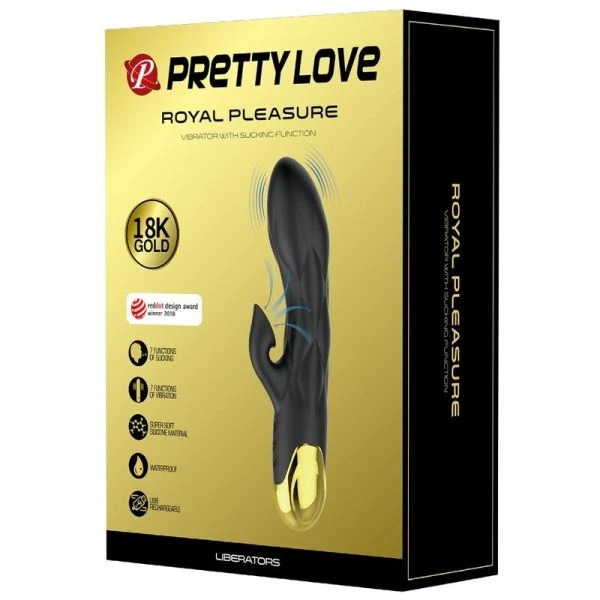 High Tech Pretty Love Luxustriller met clitorisstimulatie, zwart verguld High Tech Pretty Love Luxustriller met clitorisstimulatie, zwart verguld