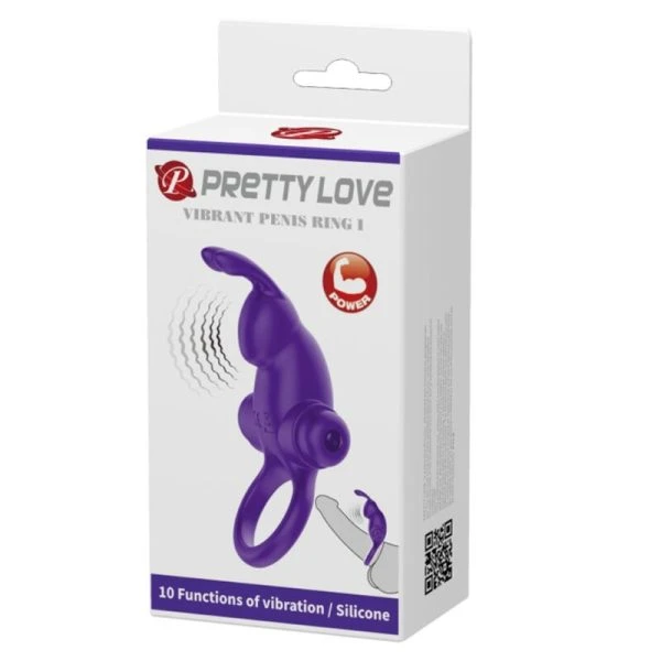 FOR HIM Vibratorring Kaninchen Für Lila Penis met 10 functies