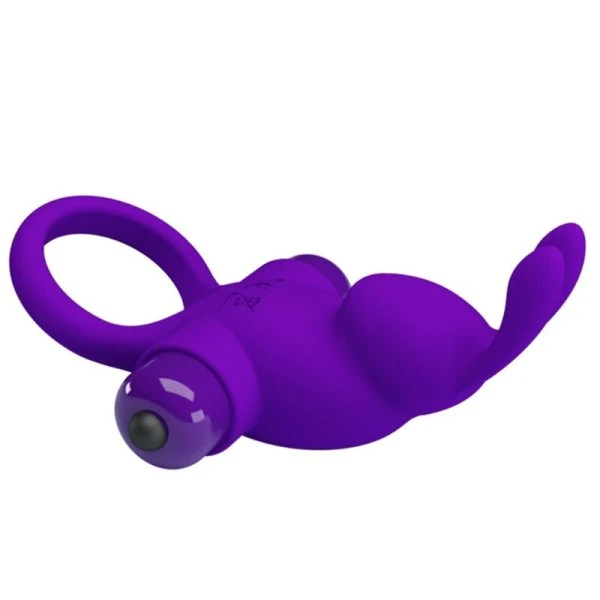 FOR HIM Vibratorring Kaninchen Für Lila Penis met 10 functies