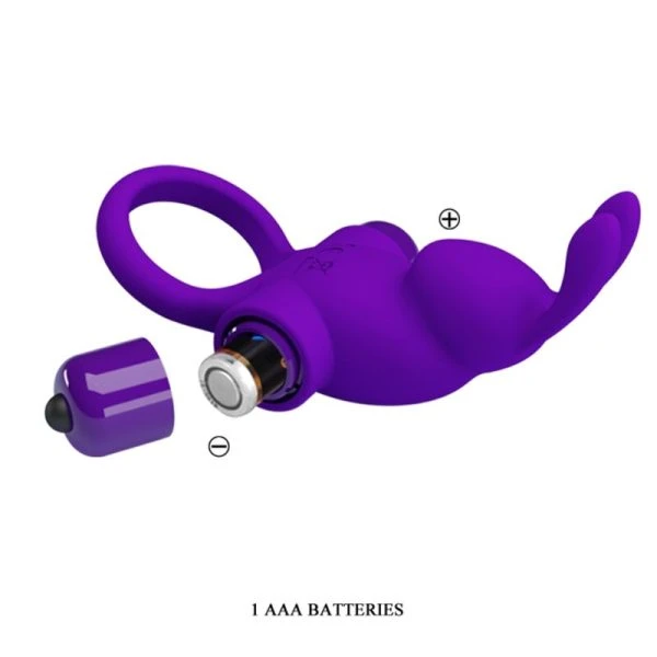 FOR HIM Vibratorring Kaninchen Für Lila Penis met 10 functies