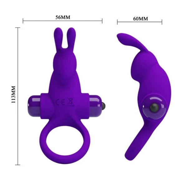 FOR HIM Vibratorring Kaninchen Für Lila Penis met 10 functies