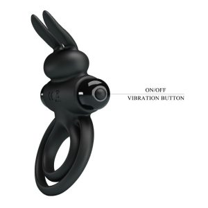FOR HIM Pretty Love Vibrator Penisring met Konijnstimulatie zwart FOR HIM Pretty Love Vibrator Penisring met Konijnstimulatie zwart - Afbeelding 7