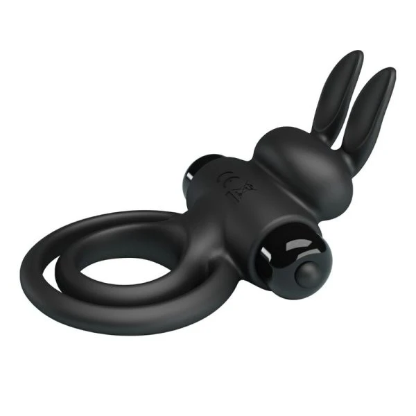 FOR HIM Pretty Love Vibrator Penisring met Konijnstimulatie zwart