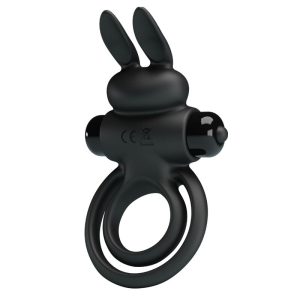 FOR HIM Pretty Love Vibrator Penisring met Konijnstimulatie zwart FOR HIM Pretty Love Vibrator Penisring met Konijnstimulatie zwart - Afbeelding 2