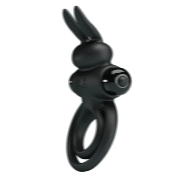 FOR HIM Pretty Love Vibrator Penisring met Konijnstimulatie zwart