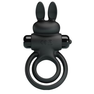 FOR HIM Pretty Love Vibrator Penisring met Konijnstimulatie zwart FOR HIM Pretty Love Vibrator Penisring met Konijnstimulatie zwart - Afbeelding 1