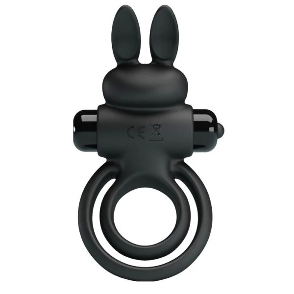 FOR HIM Pretty Love Vibrator Penisring met Konijnstimulatie zwart