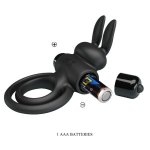 FOR HIM Pretty Love Vibrator Penisring met Konijnstimulatie zwart FOR HIM Pretty Love Vibrator Penisring met Konijnstimulatie zwart - Afbeelding 8