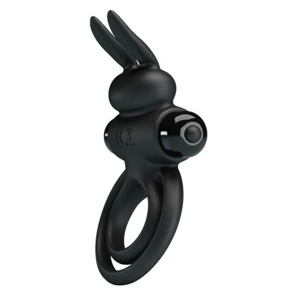 FOR HIM Pretty Love Vibrator Penisring met Konijnstimulatie zwart