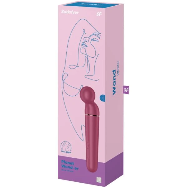 Satisfyer Planet Wand-er Vibrator Massager Berry rood