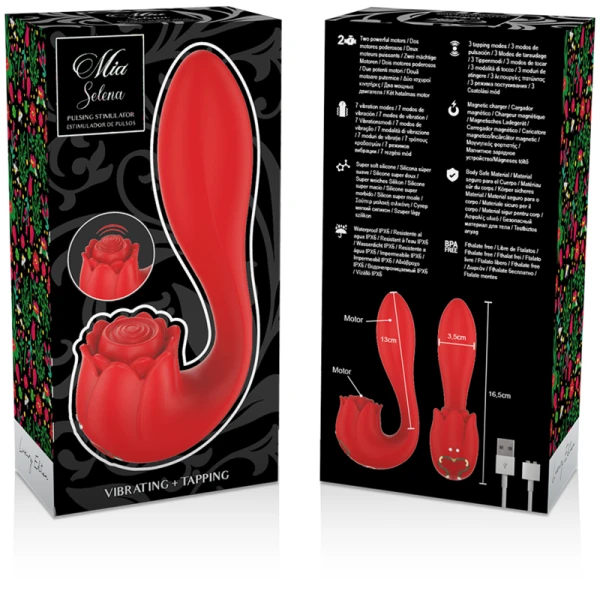 MIA Selena Stimulator Oplegvibrator met Kleppen Rood MIA Selena Stimulator Oplegvibrator met Kleppen Rood