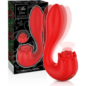 MIA Selena Stimulator Oplegvibrator met Kleppen Rood