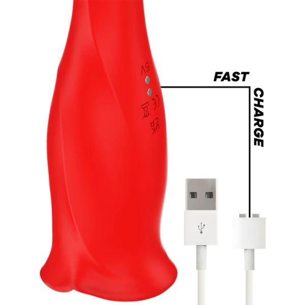 MIA Auflegevibrator Siena mit Biss- und Vibrationsmodi, rot