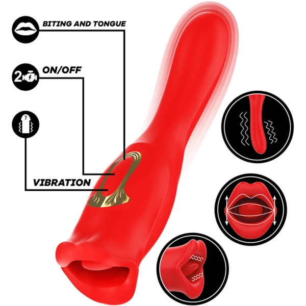 MIA Auflegevibrator Siena mit Biss- und Vibrationsmodi, rot