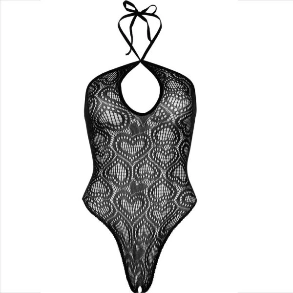 Leg Avenue Kanten-body met Neckholder in Zwart