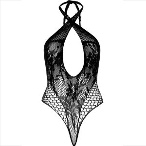 Leg Avenue Teddy-halster met kant en net, zwart Leg Avenue Teddy-halster met kant en net, zwart - Afbeelding 6