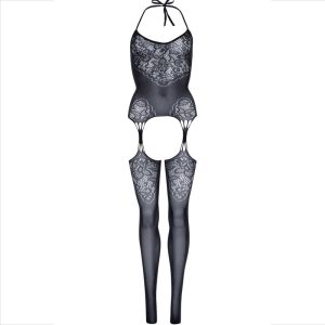 Leg Avenue Bodystocking van naadloze kant met halternek zwart Leg Avenue Bodystocking van naadloze kant met halternek zwart - Afbeelding 4