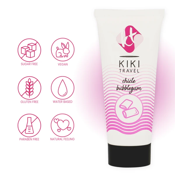 Kikí Travel Glijmiddel met Aardbeikauwgomsmaak 50 ml Kikí Travel Glijmiddel met Aardbeikauwgomsmaak 50 ml