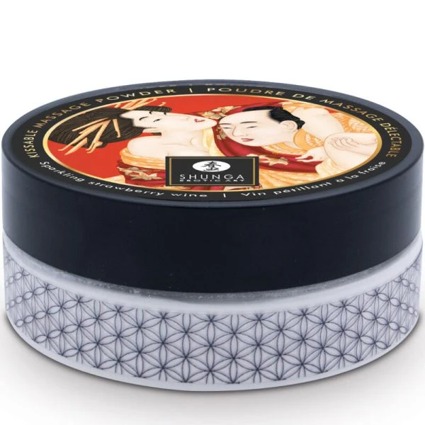 Shunga Body Power Aardbei eetbaar massagepoeder-set 75g Shunga Body Power Aardbei eetbaar massagepoeder-set 75g