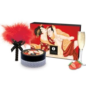 Shunga Body Power Strawberry Edible Massage Powder Set 75g