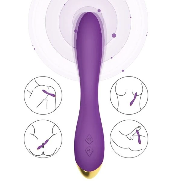 Armony Vibrators Flamingo Multiposition Vibrator van siliconen, paars
