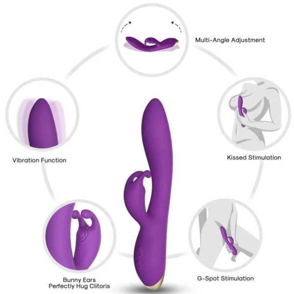 Armony Vibrators Bonnie Vibrator Konijn met Clitorisstimulator Paars