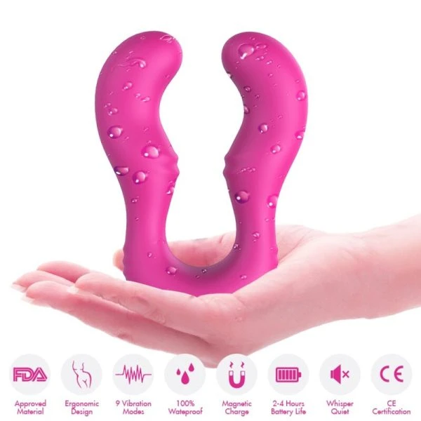 Armony Vibrators Seraph Vibrator met dubbele afstandsbediening, Fuchsia